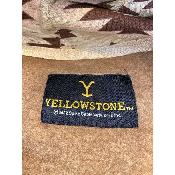 Yellowstone TV Series Women's Aztec Print Hooded Sweatshirt LARGE Tan Dutton NWT - Picture 8 of 10
